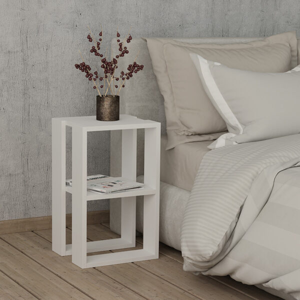 Κομοδίνο Passion pakoworld σε λευκή απόχρωση 34x30x55εκ – 119-001178