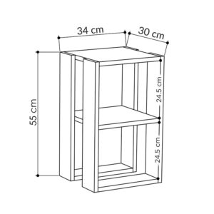 Κομοδίνο Passion pakoworld σε λευκή απόχρωση 34x30x55εκ – 119-001178