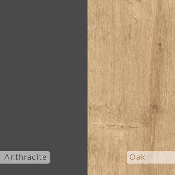 Κομοδίνο Immerse pakoworld σετ 2 τμχ. oak-ανθρακί 27x25x60εκ – 119-001181
