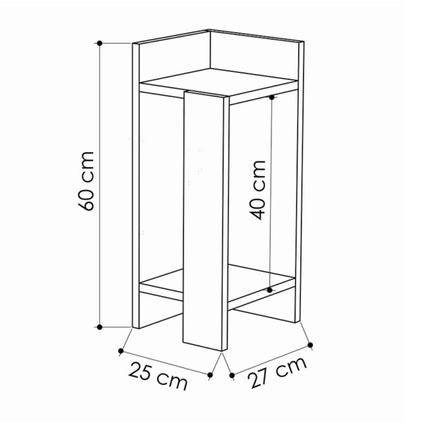 Κομοδίνο Immerse pakoworld σετ 2 τμχ. oak-ανθρακί 27x25x60εκ – 119-001181