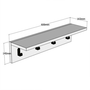 Κρεμάστρα Mulan pakoworld χρώμα λευκό  60x16x14.5εκ – 120-000035