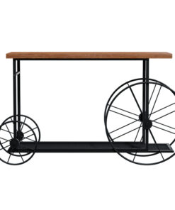 Κονσόλα Bike pakoworld χρώμα μαύρο-καρυδί 148x28x85εκ – 120-000051