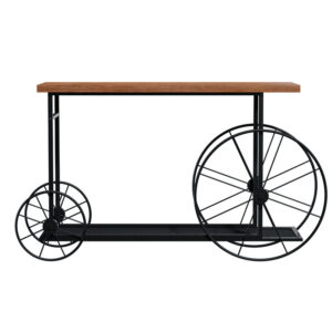 Κονσόλα Bike pakoworld χρώμα μαύρο-καρυδί 148x28x85εκ – 120-000051