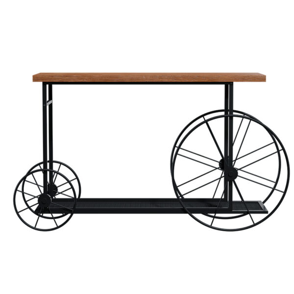 Κονσόλα Bike pakoworld χρώμα μαύρο-καρυδί 148x28x85εκ – 120-000051