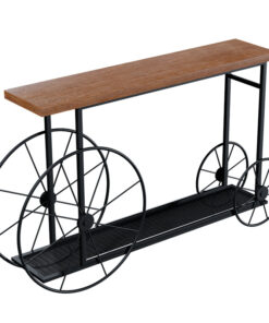 Κονσόλα Bike pakoworld χρώμα μαύρο-καρυδί 148x28x85εκ – 120-000051