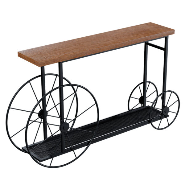 Κονσόλα Bike pakoworld χρώμα μαύρο-καρυδί 148x28x85εκ – 120-000051
