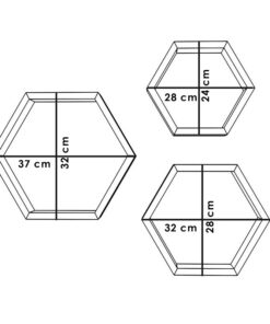 Ραφιέρα τοίχου Valis pakoworld τριών τεμαχίων χρώμα καρυδί 37x9x32εκ – 120-000058