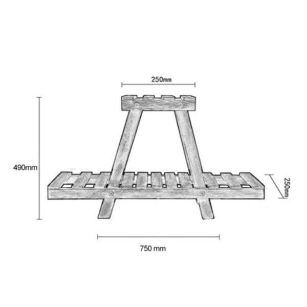 Ραφιέρα-σταντ φυτών Tisa pakoworld ξύλο καφέ 75x25x49εκ – 120-000158