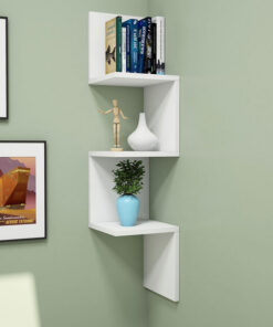 Ραφιέρα γωνιακή τοίχου Insta pakoworld λευκό 25x25x105,5εκ – 120-000171