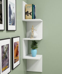 Ραφιέρα γωνιακή τοίχου Insta pakoworld λευκό 25x25x105,5εκ – 120-000171