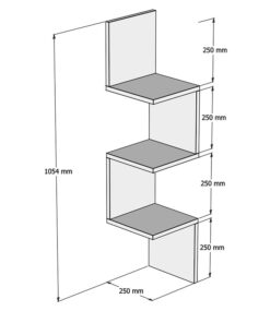 Ραφιέρα γωνιακή τοίχου Insta pakoworld λευκό 25x25x105,5εκ – 120-000171