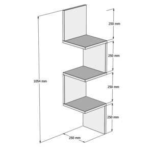 Ραφιέρα γωνιακή τοίχου Insta pakoworld λευκό 25x25x105,5εκ – 120-000171
