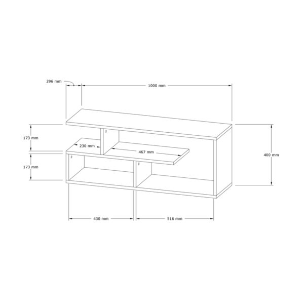 Έπιπλο τηλεόρασης Waldo pakoworld λευκό μελαμίνης 100×29,5×40εκ – 120-000172