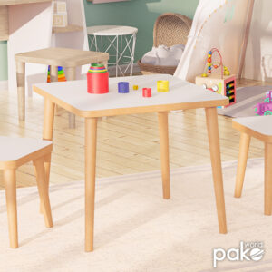 Παιδικό τραπεζάκι Jerry pakoworld λευκό-φυσικό 50x50x43εκ – 120-000291