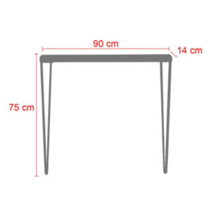 Κονσόλα Tetty pakoworld καρυδί-μαύρο 90x14x75εκ – 120-000306