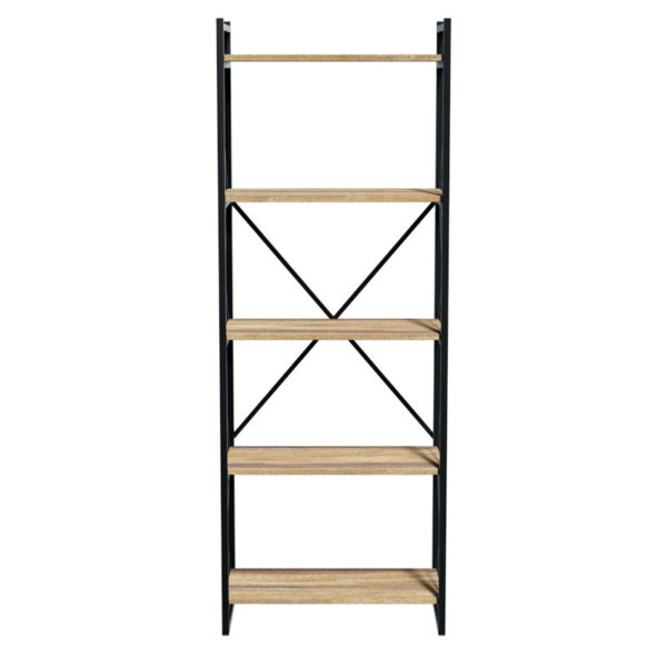 Βιβλιοθήκη Baker pakoworld καρυδί-μαύρο 66x34x180εκ – 120-000330