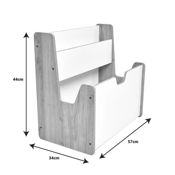 Ραφιέρα Crane pakoworld φυσικό-λευκό mdf 57x34x55εκ – 120-000421