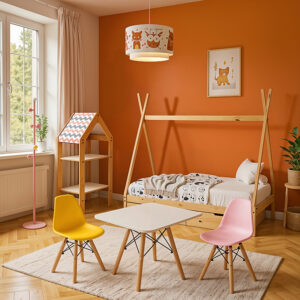 Ραφιέρα Montessori Zoilen pakoworld φυσικό-λευκό-ροζ mdf 50x30x80εκ – 120-000425
