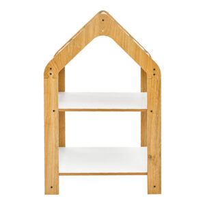 Ραφιέρα Montessori Zoilen pakoworld φυσικό-λευκό-ροζ mdf 50x30x80εκ – 120-000425