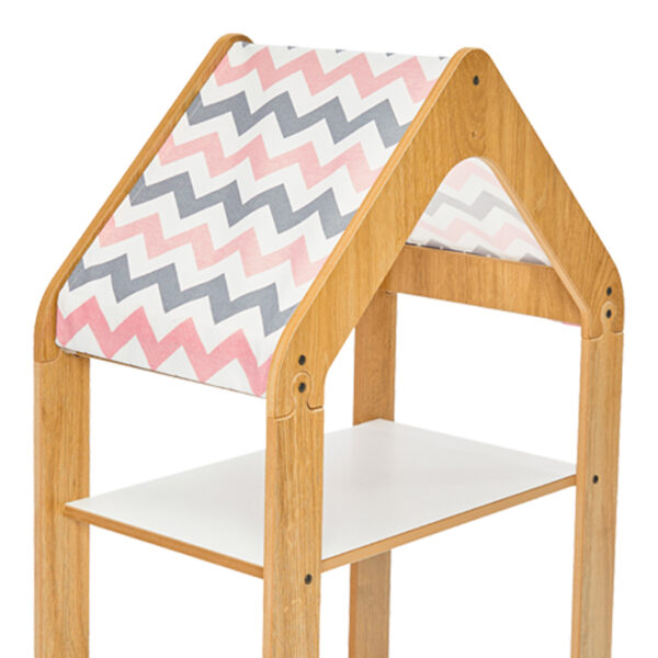 Ραφιέρα Montessori Zoilen pakoworld φυσικό-λευκό-ροζ mdf 50x30x80εκ – 120-000425