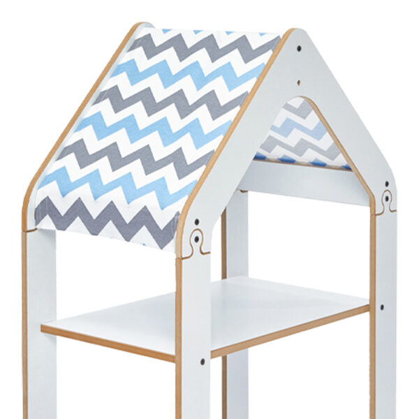 Ραφιέρα Montessori Zoilen pakoworld λευκό-μπλε mdf 50x30x80εκ – 120-000428