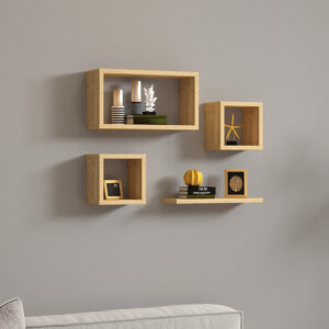 Ραφιέρα Babine pakoworld μελαμίνη σε oak απόχρωση 84x15x44εκ – 120-000450