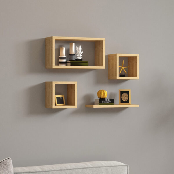 Ραφιέρα Babine pakoworld μελαμίνη σε oak απόχρωση 84x15x44εκ – 120-000450