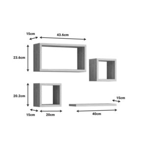 Ραφιέρα Babine pakoworld μελαμίνη σε oak απόχρωση 84x15x44εκ – 120-000450