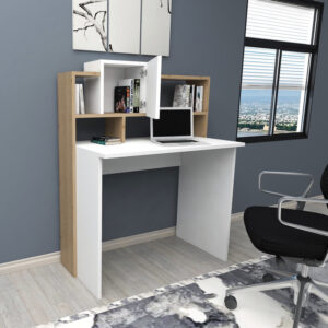 Γραφείο εργασίας Koogi pakoworld σε oak-λευκή απόχρωση 94x60x118εκ – 120-000481
