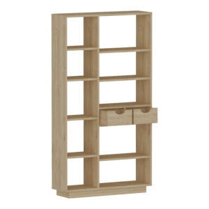 Βιβλιοθήκη με συρτάρια Dakin pakoworld σε oak απόχρωση 80x25x190εκ – 120-000484