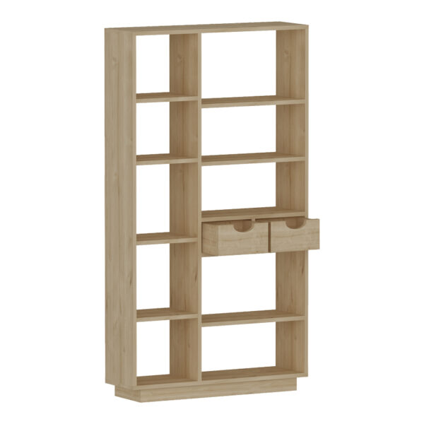Βιβλιοθήκη με συρτάρια Dakin pakoworld σε oak απόχρωση 80x25x190εκ – 120-000484
