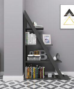 Βιβλιοθήκη Quina pakoworld σε ανθρακί απόχρωση 100x30x150εκ – 120-000491