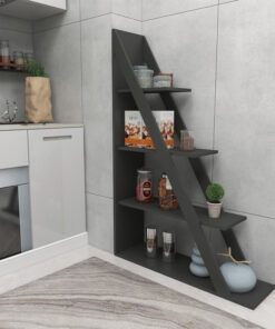 Βιβλιοθήκη Quina pakoworld σε ανθρακί απόχρωση 100x30x150εκ – 120-000491