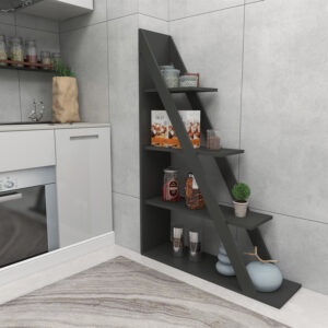 Βιβλιοθήκη Quina pakoworld σε ανθρακί απόχρωση 100x30x150εκ – 120-000491