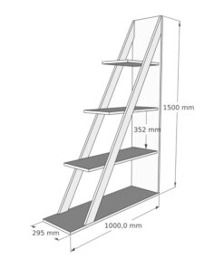 Βιβλιοθήκη Quina pakoworld σε ανθρακί απόχρωση 100x30x150εκ – 120-000491