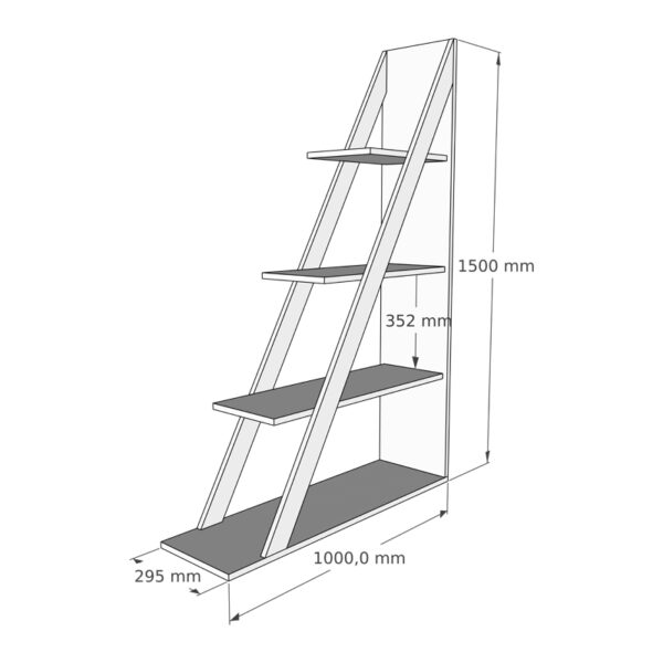 Βιβλιοθήκη Quina pakoworld σε ανθρακί απόχρωση 100x30x150εκ – 120-000491
