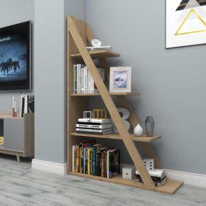 Βιβλιοθήκη Quina pakoworld σε oak απόχρωση 100x30x150εκ – 120-000492