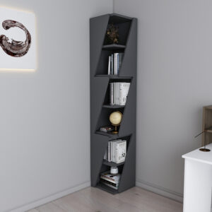 Βιβλιοθήκη στήλη Klaro pakoworld σε ανθρακί απόχρωση 32x32x165εκ – 120-000494