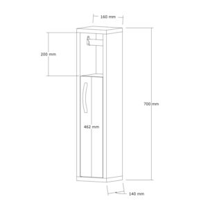 Ντουλάπι-στήλη Μaretto pakoworld σε sonoma απόχρωση 16x14x70εκ – 120-000501