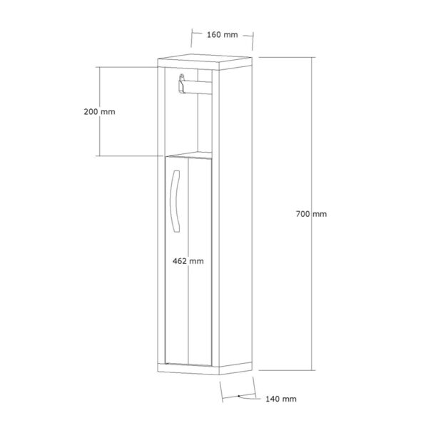 Ντουλάπι-στήλη Μaretto pakoworld σε sonoma απόχρωση 16x14x70εκ – 120-000501