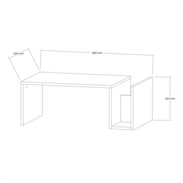 Τραπέζι σαλονιού Poko pakoworld σε λευκή απόχρωση 86.8x50x32,4εκ – 120-000504