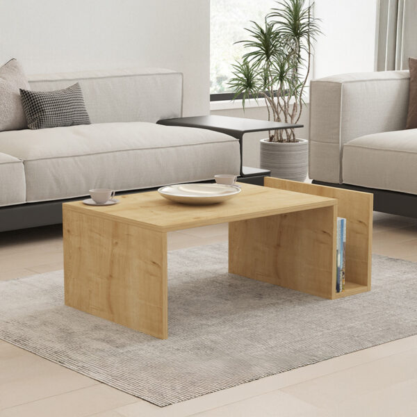 Τραπέζι σαλονιού Poko pakoworld σε oak απόχρωση 86.8x50x32,4εκ – 120-000505