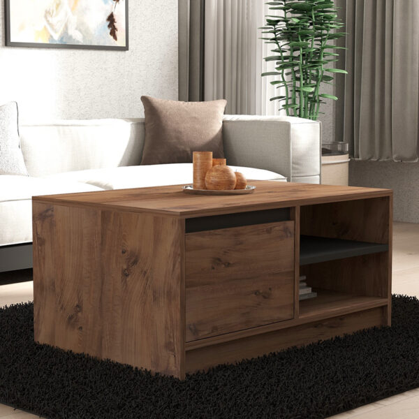Τραπέζι σαλονιού Narli pakoworld σε sonoma απόχρωση 90x60x45εκ – 120-000511