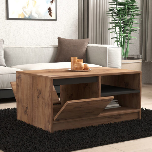 Τραπέζι σαλονιού Narli pakoworld σε sonoma απόχρωση 90x60x45εκ – 120-000511