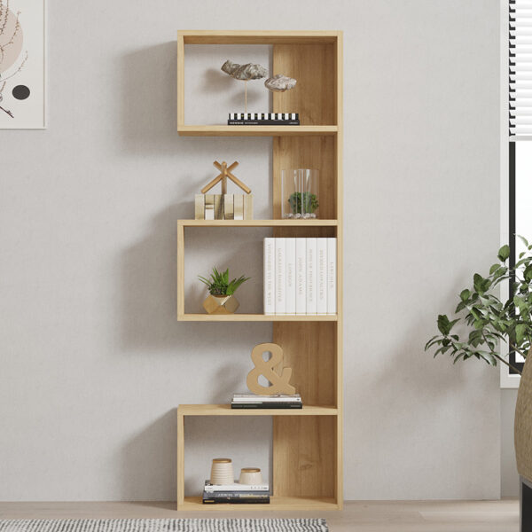 Βιβλιοθήκη Cascade pakoworld σε oak απόχρωση 51.8x22x150εκ – 120-000522