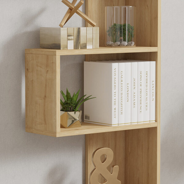 Βιβλιοθήκη Cascade pakoworld σε oak απόχρωση 51.8x22x150εκ – 120-000522