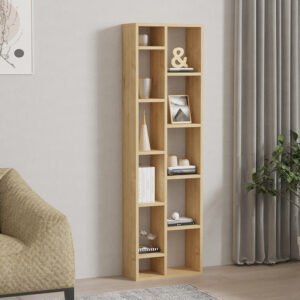 Βιβλιοθήκη Minicu pakoworld σε oak απόχρωση  44,4×19,6×150εκ – 120-000527