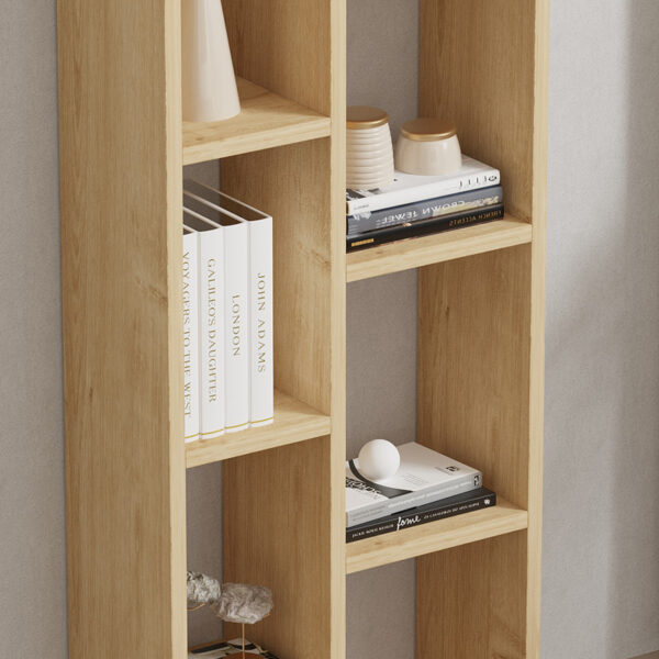 Βιβλιοθήκη Minicu pakoworld σε oak απόχρωση  44,4×19,6×150εκ – 120-000527