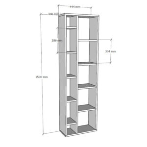 Βιβλιοθήκη Minicu pakoworld σε oak απόχρωση  44,4×19,6×150εκ – 120-000527