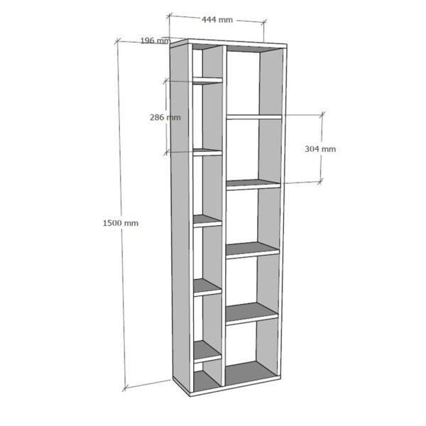 Βιβλιοθήκη Minicu pakoworld σε oak απόχρωση  44,4×19,6×150εκ – 120-000527